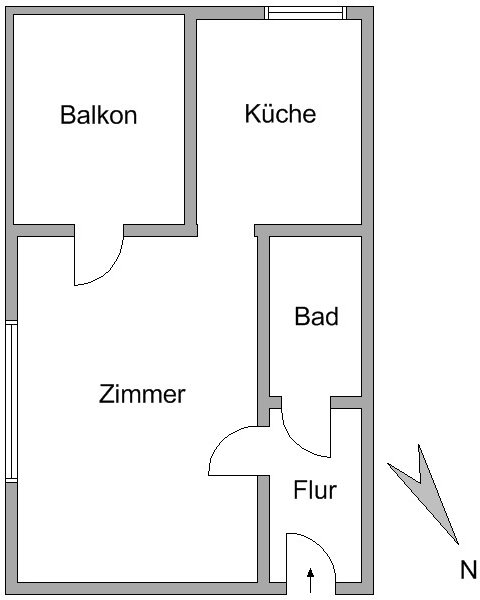City-Residence: Freundliches Singleapartment in Mainnähe mit großem Balkon - Photo 1